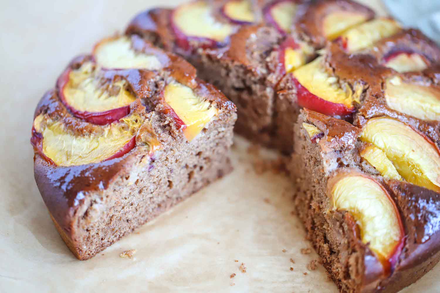 Vegan Almond Peach Cake Recipes - Roshni Sanghvi