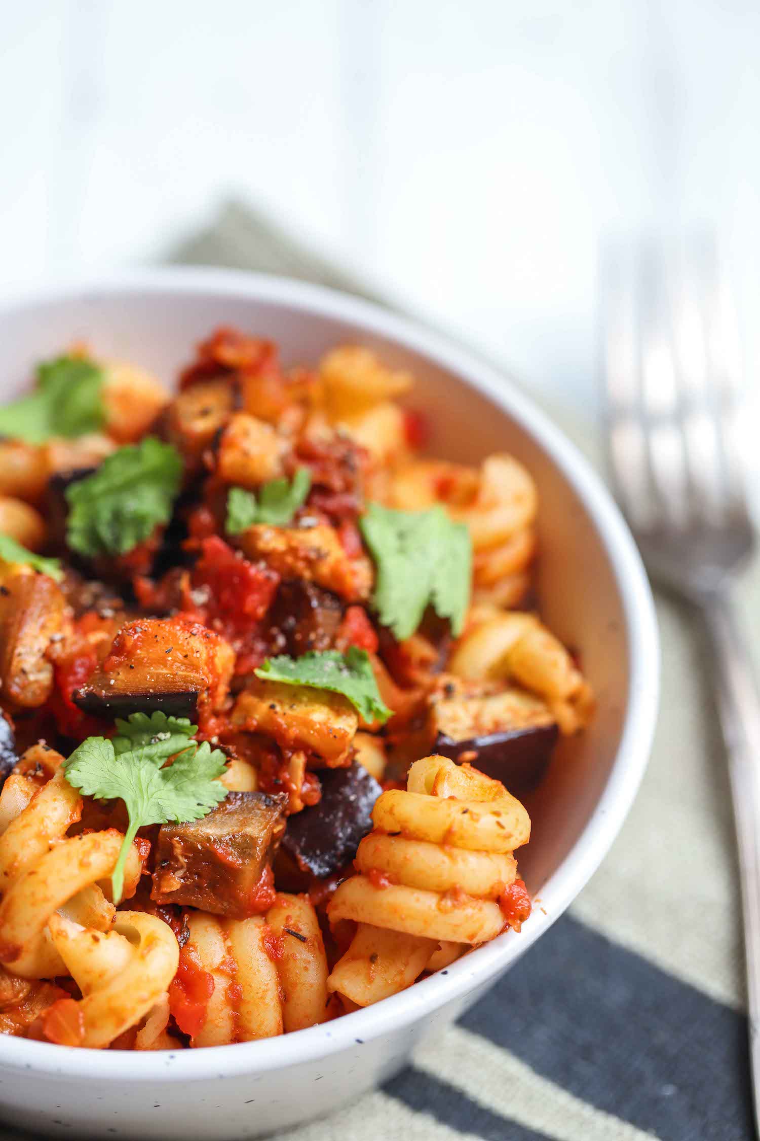 Vegan Aubergine & Tomato Pasta Bake Recipe - Roshni Sanghvi