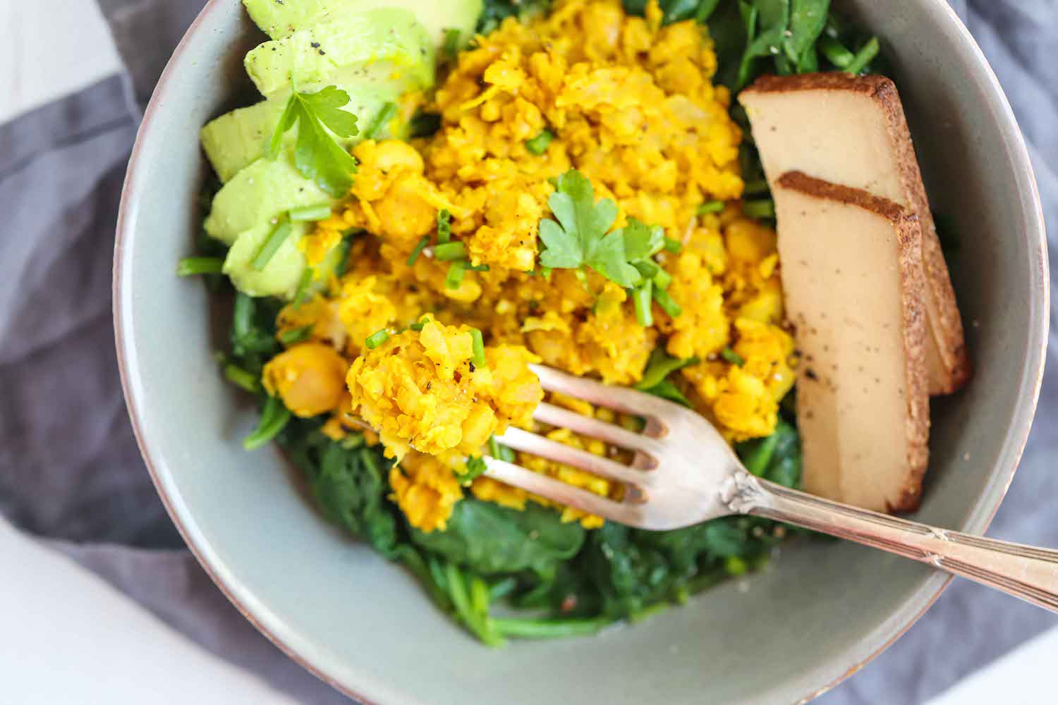 Vegan Chickpea Scramble Recipe - Roshni Sanghvi