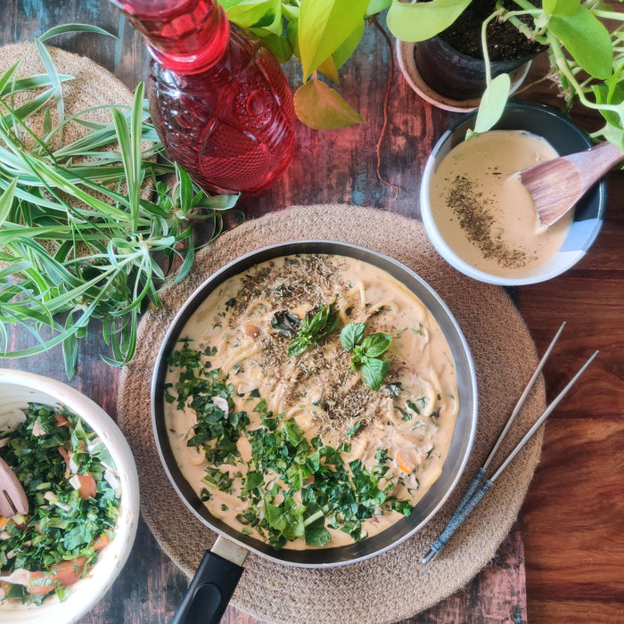 Vegan Cashew Cream Pasta - Roshni Sanghvi