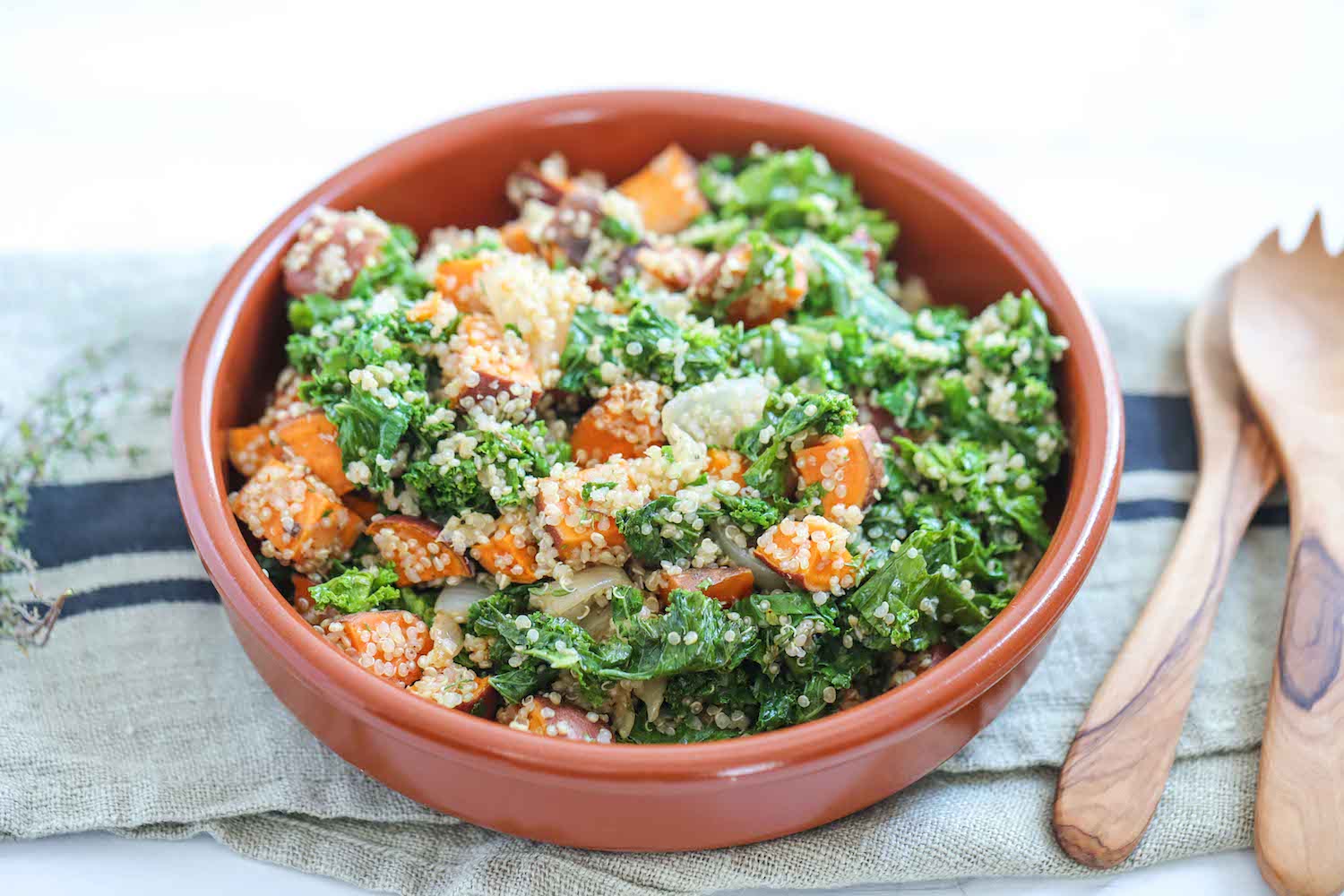 Vegan Sweet Potato Kale Salad Recipe - Roshni Sanghvi