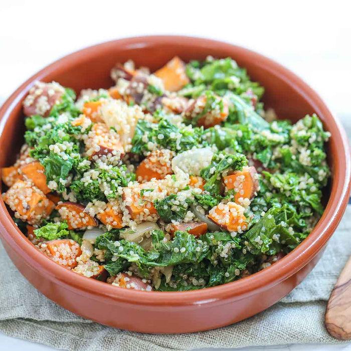 Vegan Sweet Potato Kale Salad Recipe - Roshni Sanghvi